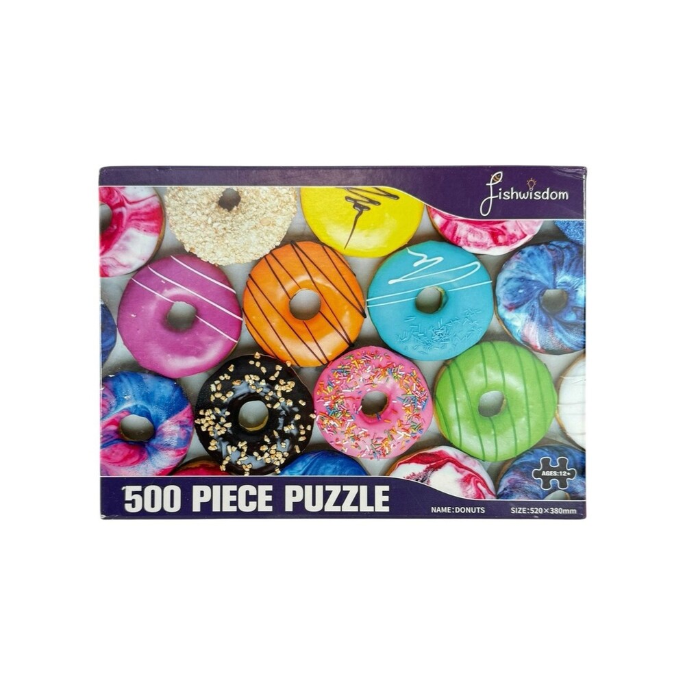 Fishwisdom Donuts 500 Piece Colorful Donuts Jigsaw Puzzle Gift Idea